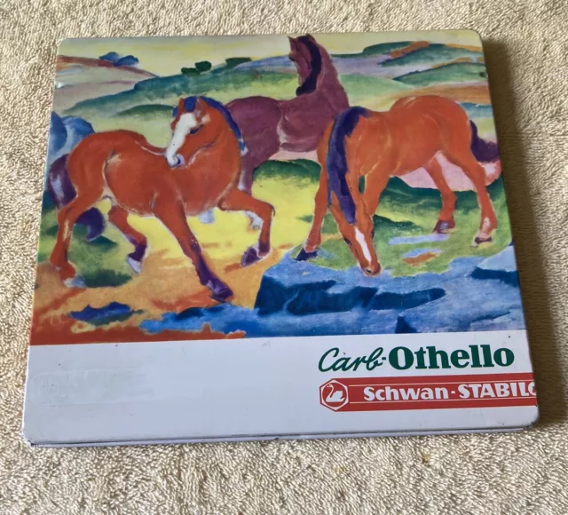 Vintage Carb-Othello Schwan Stabilo Charcoal Pastel Color Pencils Set 24 Tin Box