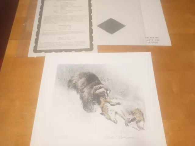 Robert BATEMAN Wolverine With Fox Numbered Signed art print COA Artist Proof Robert BATEMAN Wolverine With Fox Numbered Signed art print COA Artist Proof