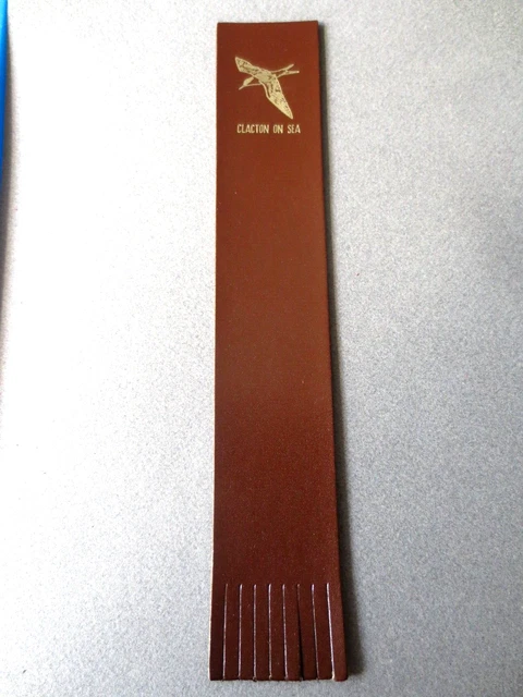 Leather BOOKMARK CLACTON ON SEA Essex Seagull Brown Unused