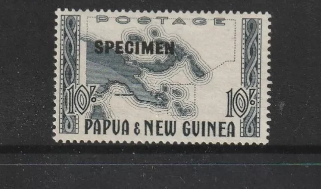 Stamps Papua New Guinea 1952  10/-   Map   Specimen   No Gum