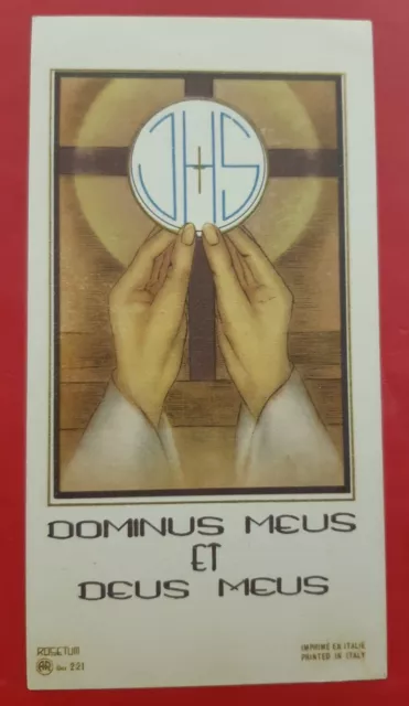 Santino AR Rosetum 221 Holy Card Dominus Meus et Deus Meus Ordinazione Sacerdote
