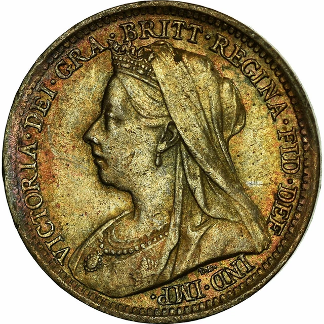 [#485029] Coin, Great Britain, Victoria, 3 Pence, 1898, MS(63), Silver, KM:777