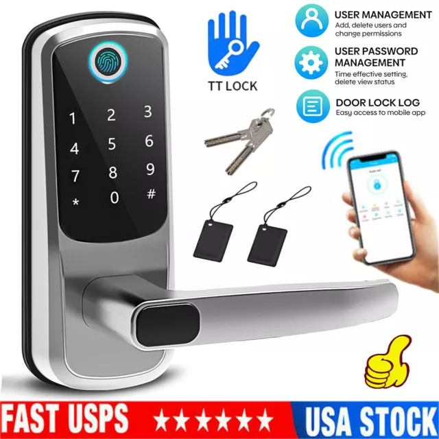 Smart Door Lock Wifi Biometric Fingerprint Touch Password Digital Keyless Keypad