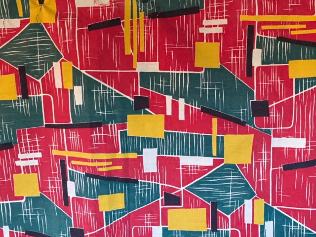 Vintage 1950s French Graphic Fabric