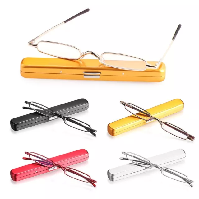 Ultra Thin Mini Reading Glasses Foldable Eyewear Presbyopic Eyeglasses +1.0~+4.0