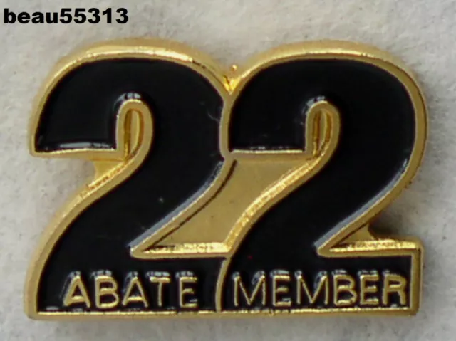 Abate Motorcycle 22 Year  Member Vest Jacket Hat Lapel Biker Pin