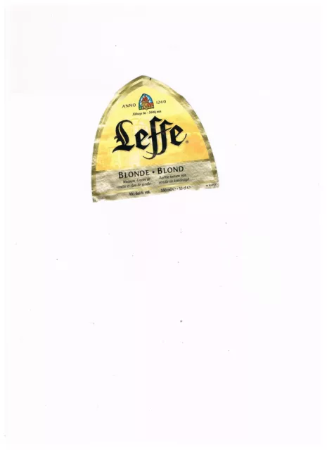 Bierflaschenetikett aus Belgien: "Leffe Blonde", gebraucht