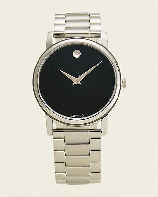 Movado Museum classico quarzo Quadrante nero Men's Watch 2100014 MSRP $795