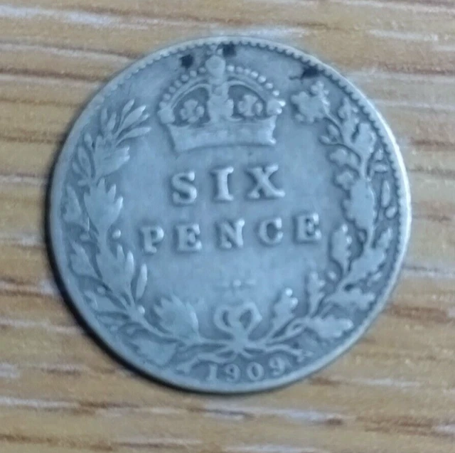 1909 Edward VII Silver Sixpence in Good Condition