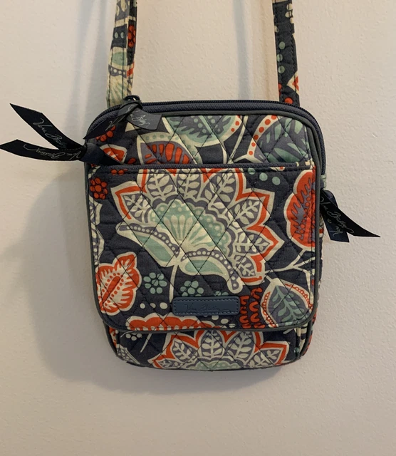 Vera Bradley Quilted Cross Body Hipster Bag Retired Pattern Floral Blue EUC