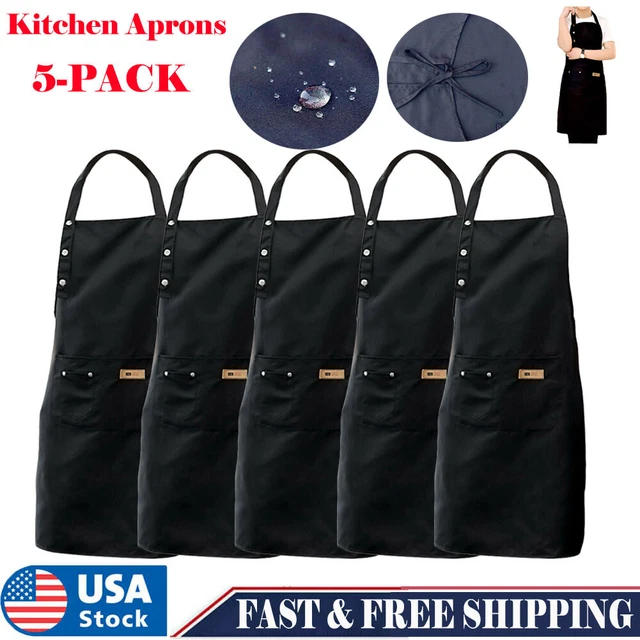 5Pack Anti-Oil Women&Men Kitchen Bib Aprons Chef BBQ Baking Cooking Restaurant