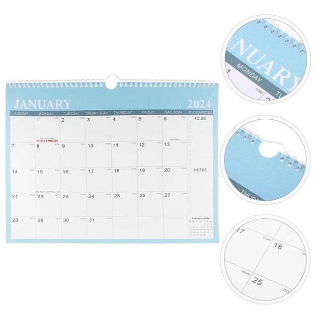 DESK MONTHLY WALL Calendar Holiday Planning Calendar 20242025 Hanging