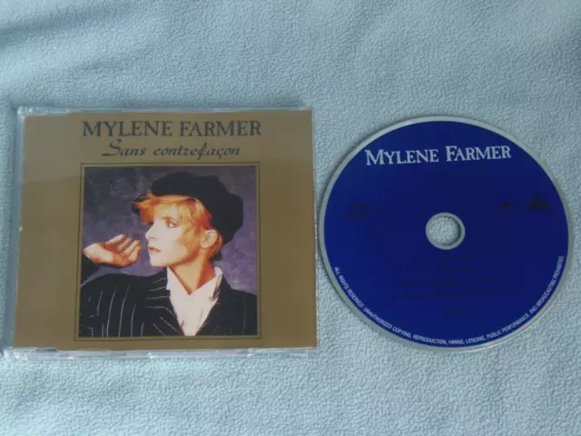 Mylene farmer - Sans contrefacon - Maxi-CD 1987 - schwarze Schrift ecriture noir