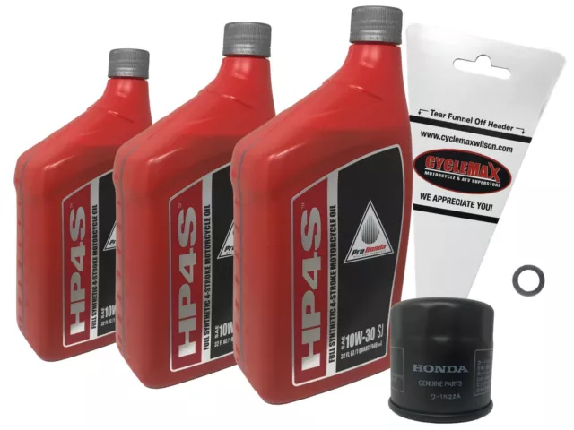 Cyclemax 2013-2021 Genuine Honda CBR500R Full Synthetic OEM Oil Change Kit