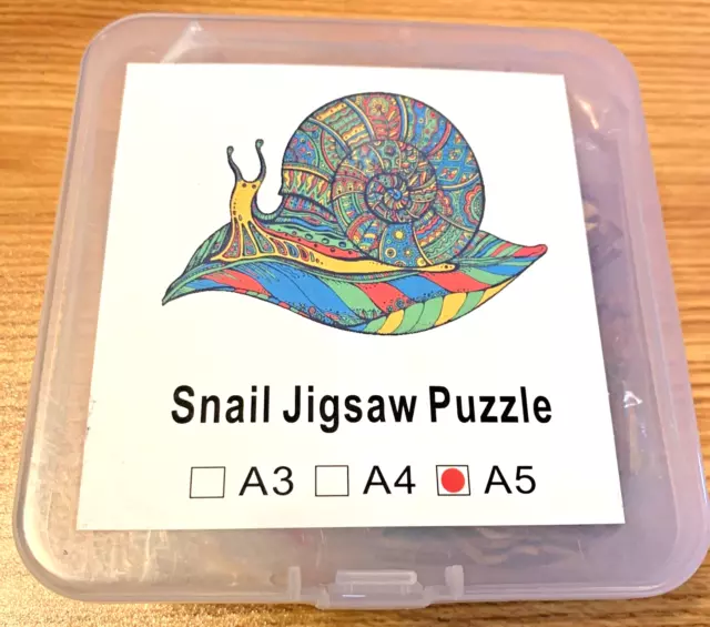 Unidragon Wooden Jigsaw Puzzle "Snail" for Adults Size A5 Appx 105 pcs