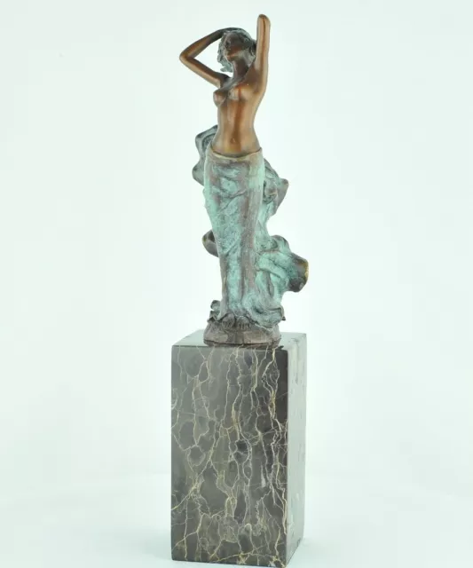 Statue Sculpture Danseuse Nue Sexy Style Art Deco Style Art Nouveau Bronze massi 3