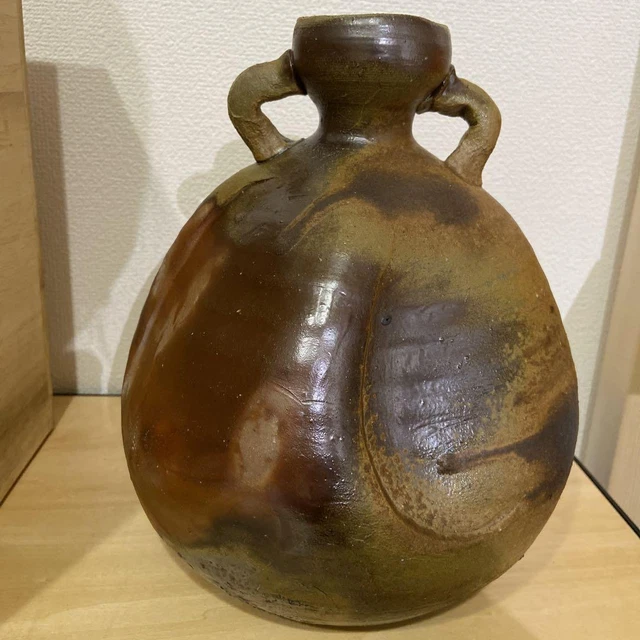 Bizen ware Decoration Vase 11.2 inch Japanese Pottery Figurine