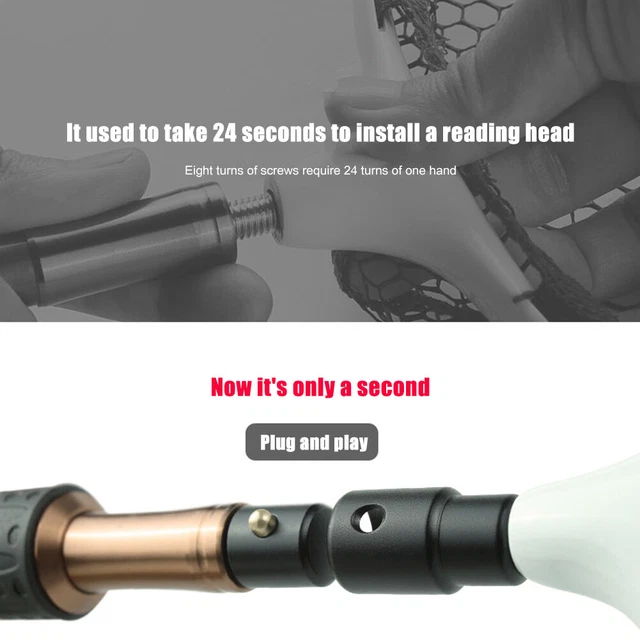 FISH LANDING DIP Net Connector 8mm Screw Head Quick Release Adapter ...