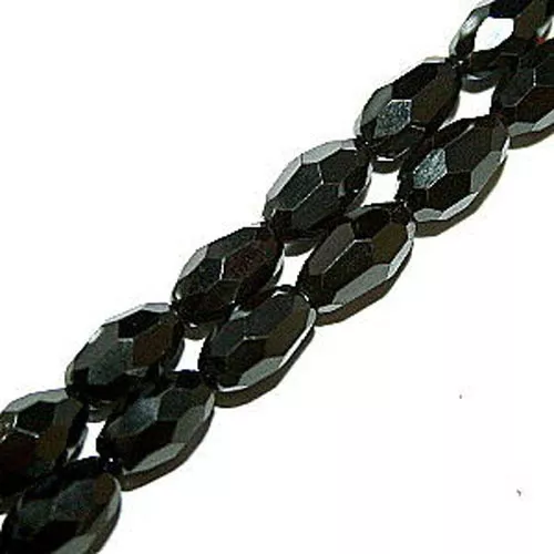 Magnetic Hematite Jewelry Beads 5X8Mm Diamond Cut Faceted Oval Mh65