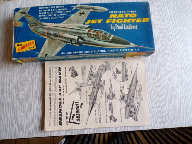 Lindberg Rare Maquette Ancienne Avion Nato Jet Fighter Allemand Neuve Ans 1960
