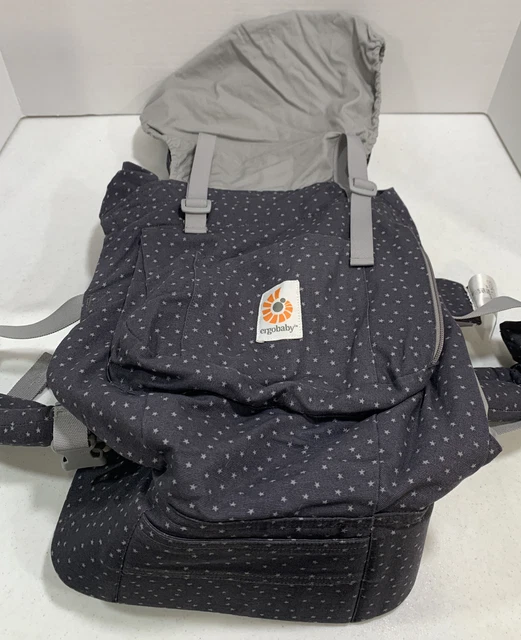 Ergo Baby Carrier Kangaroo Original Star Starry Sky Gray Excellent Clean! Hooded