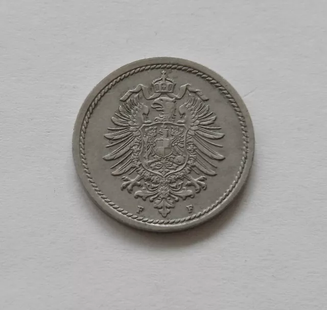 KAISERREICH: 5 Pfennig 1875 F, J. 3, vorzüglich/prägefrisch