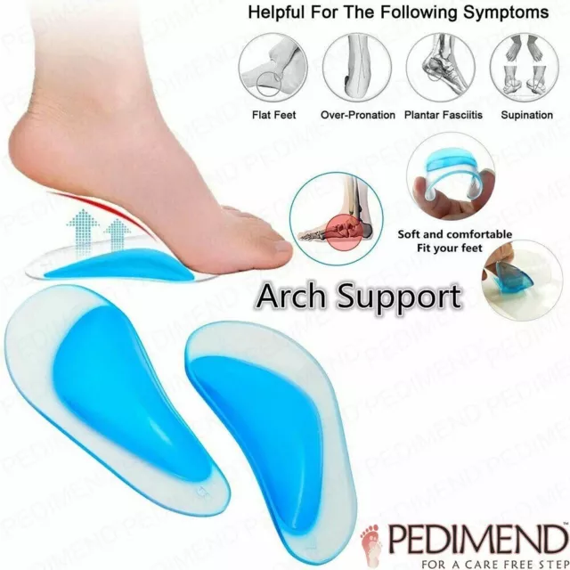 PEDIMEND Orthotic Insoles for Arch Support Plantar Fasciitis Flat Feet Pain 2PCS