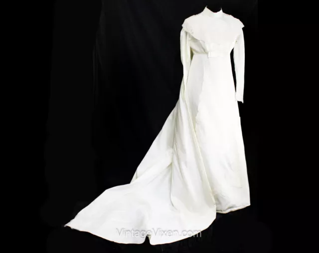 Size 10 Wedding Dress with Detachable Train Gorgeous 1960s Empire Bridal NWT