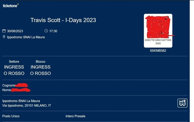 Biglietto Travis Scott Milano 30/06/2023 biglietto