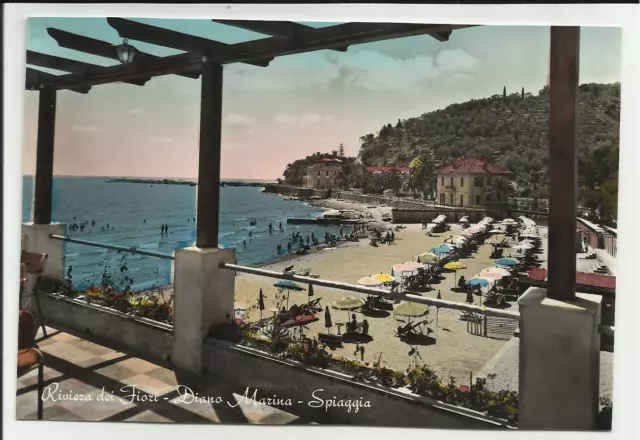 riviera dei fiori diano marina la spiaggia vecchia cartolina  primo colore