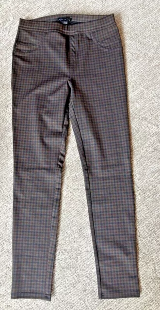 Sanctuary Pants S Small Navy Brown Plaid Pull-on Legging Skinny