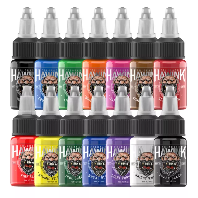 HAWINK Tattoo Tinte Set 7/14Colors Set 1/2OZ 15ml/Flasche Tattoo Supply Ink