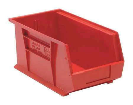 Quantum Storage Systems Qus240rd Hang & Stack Storage Bin, Red, Polypropylene,