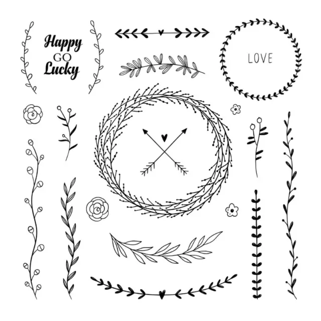 Flower Wreath Clear Stamps Vintage Silicone Seals for DIY Scrapbooking Card Make