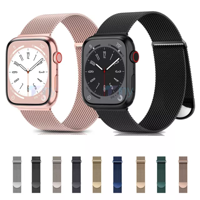 For Apple Watch Ultra 2 9 8 7 6 SE Band Mesh Metal Milanese Strap 41/45/49mm