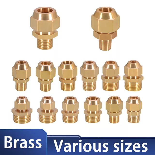 Brass Flare OD 6mm - 12mm x BSP Male Half union Flare to Pipe Fitting With Nut