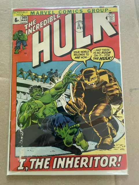 Incredible Hulk Vol 1 No 149 Mar 1972 Bronze Age Classic 4.5-5.5