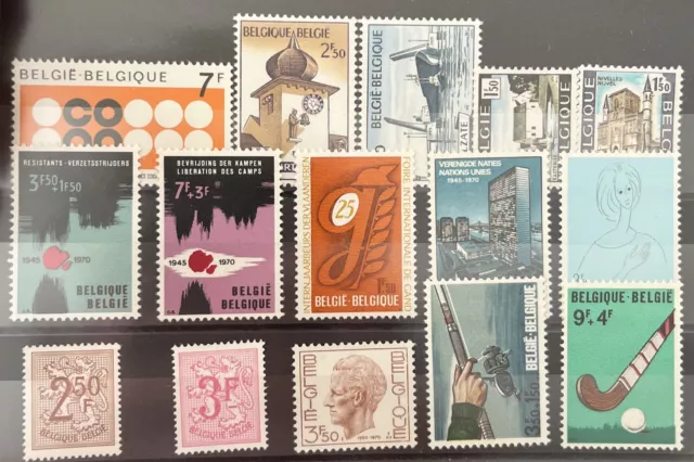 Belgien Jahrgang 1970 Komplett Ohne Block Postfrisch 2
