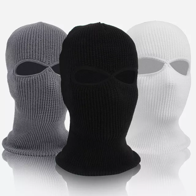 2Hole Balaclava Viso Completo Maschera da Sci Inverno con Teschio Berretto Cal ★