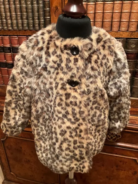 Cappotto vintage in finta pelliccia leopardata coccinella - 18-24 mesi
