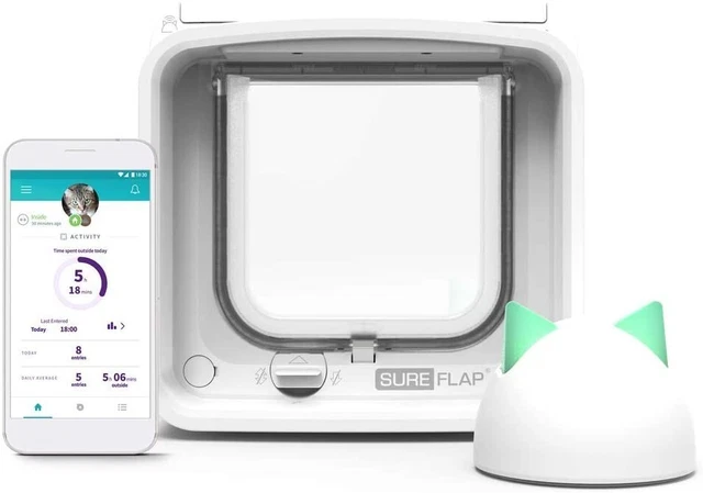 SureFlap Microchip Cat Flap Connect con Hub Wifi Link App iDSCFWTB1