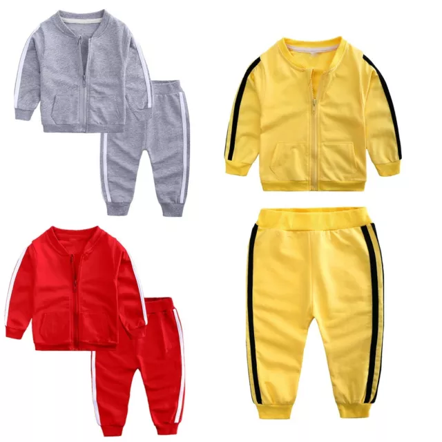 Baby Tracksuit Sport Outfit Girl Boy Long Sleeve Toddler Coat Pants Toddler Kids