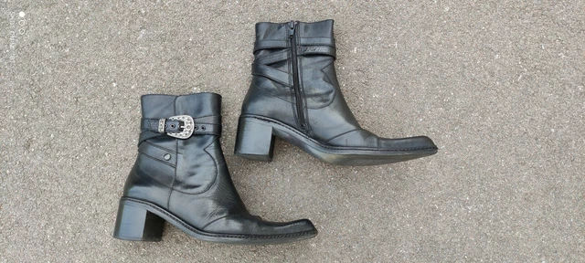 Bottines femmes cuir noir San Marina T37 en très bon état