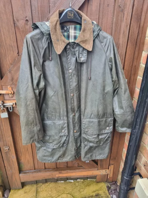 Vintage 1976-1985  Barbour Mens Gamefair 40" Green Wax Jacket - Fresh  Re-Waxed