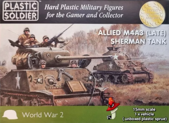 Plastic Soldier Company 15mm WW2 Allied M4A3 Late Sherman Tank 1 x Sprue Unboxed
