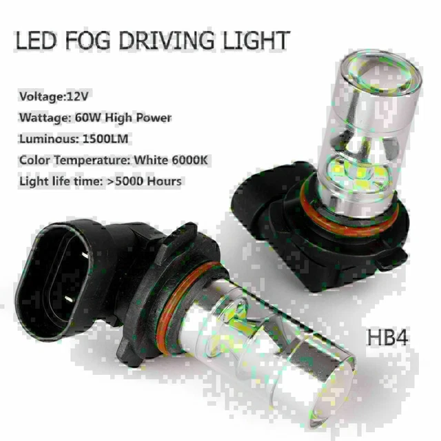 Coppia fendinebbia HB4/9006 High Power 60W auto LED luci diurne lampadine