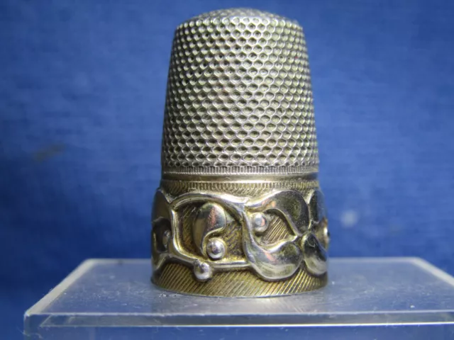 ancien dé à coudre en argent et vermeil/ silver thimble/fingerhut silber