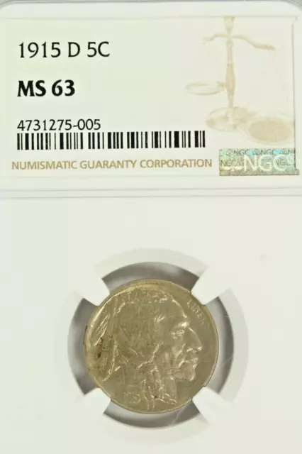 1915-D Buffalo Nickel : NGC MS63