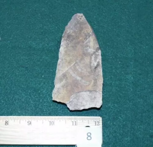 Authentic Prehistoric Flint Celt Stone Scraper Tool, Indian Artifact Relic 2