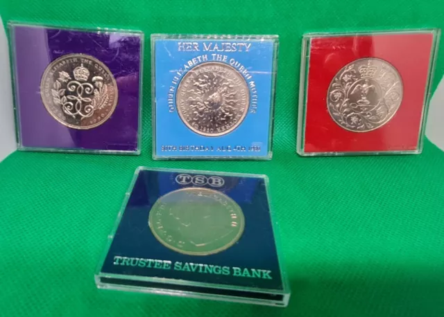 4 X Commemorative Crowns, Queen Elizabeth II Coins.